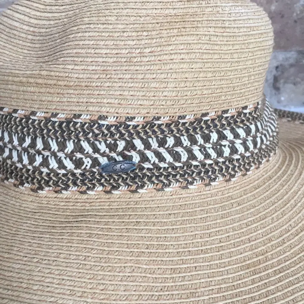 C. C adjustable size wide brim beach summer sun hat